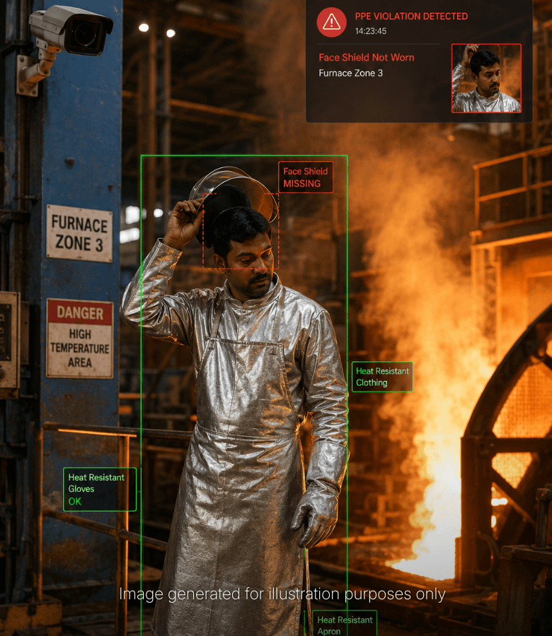Real-Time PPE Compliance Monitoring Eliminated Mid-Operation Violations at Cable Manufacturing Furnace